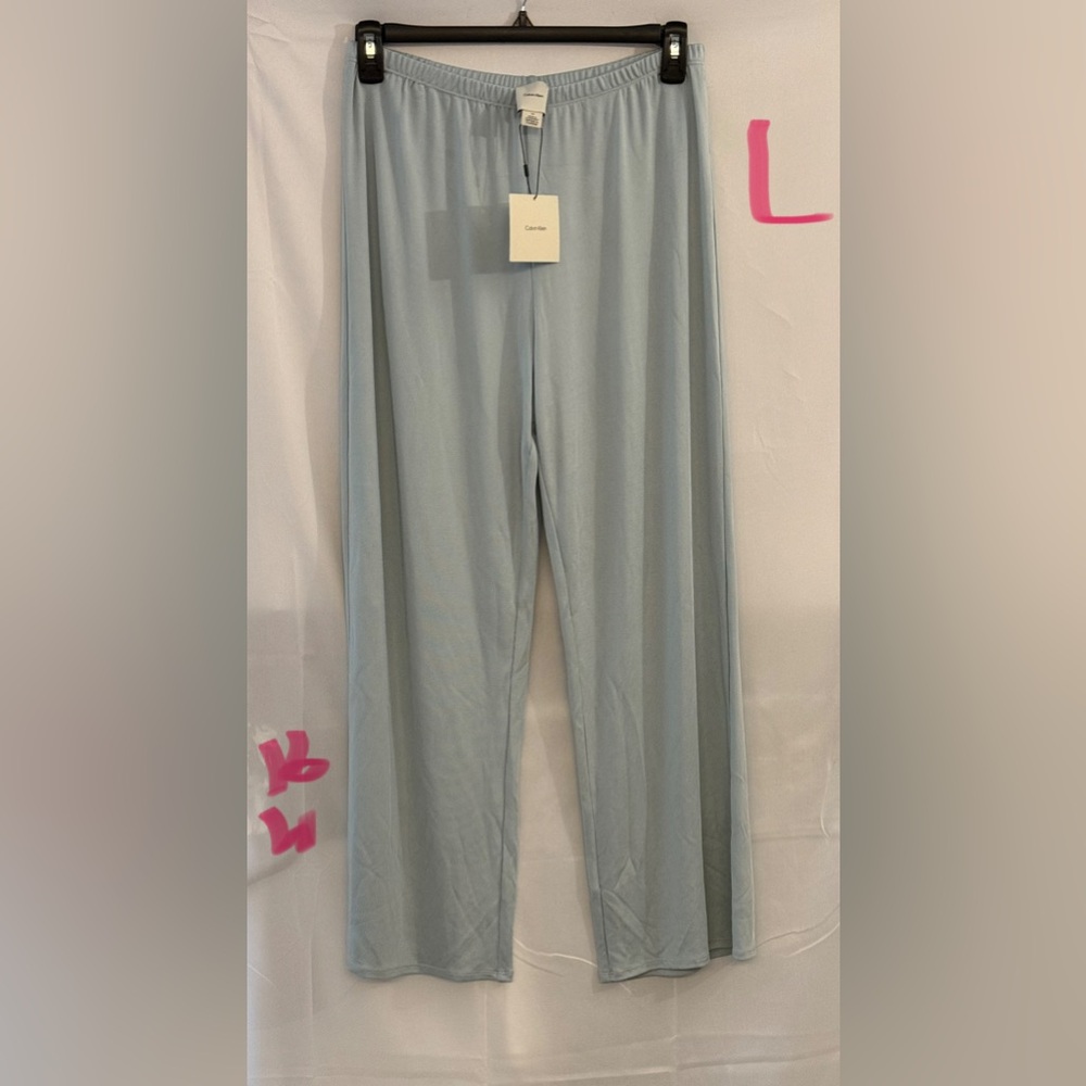 Calvin Klein Pale Blue Wide Leg Pull-On Pants